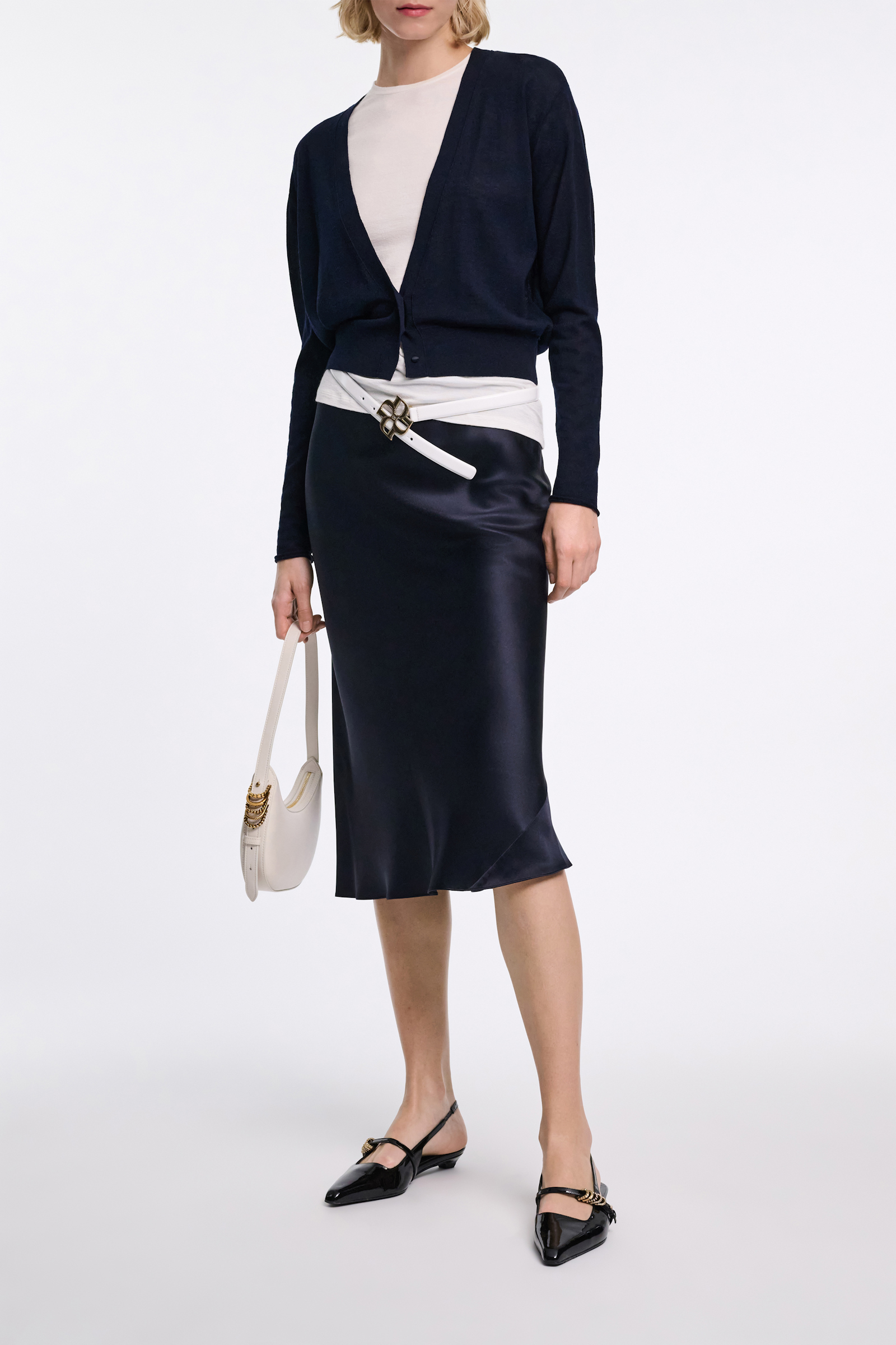 Dorothee Schumacher Cardigan mit tifem V-Ausschnitt dark navy