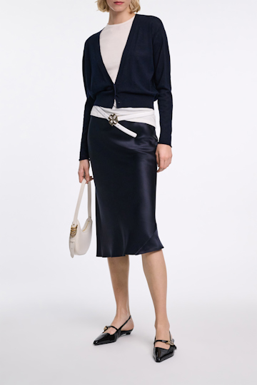 Dorothee Schumacher Cardigan mit tifem V-Ausschnitt dark navy