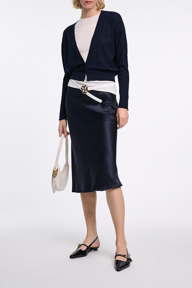 Dorothee Schumacher Cardigan mit tifem V-Ausschnitt dark navy