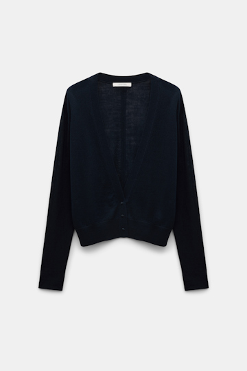 Dorothee Schumacher Cardigan mit tifem V-Ausschnitt dark navy