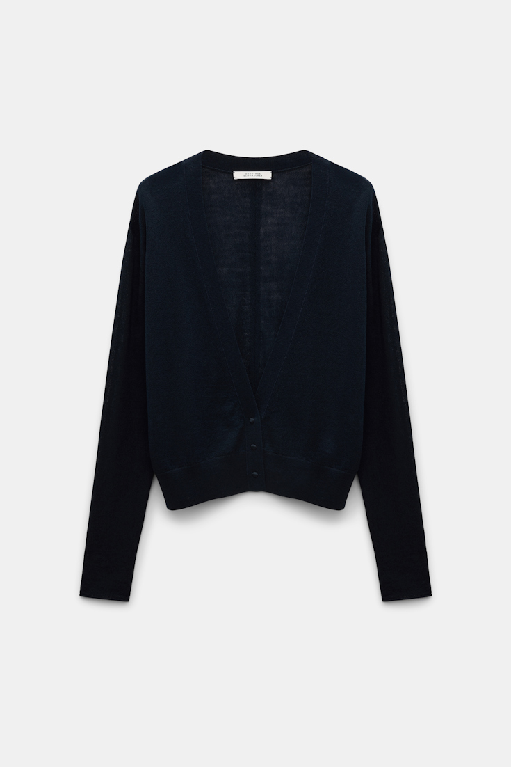 Dorothee Schumacher Cardigan mit tifem V-Ausschnitt dark navy