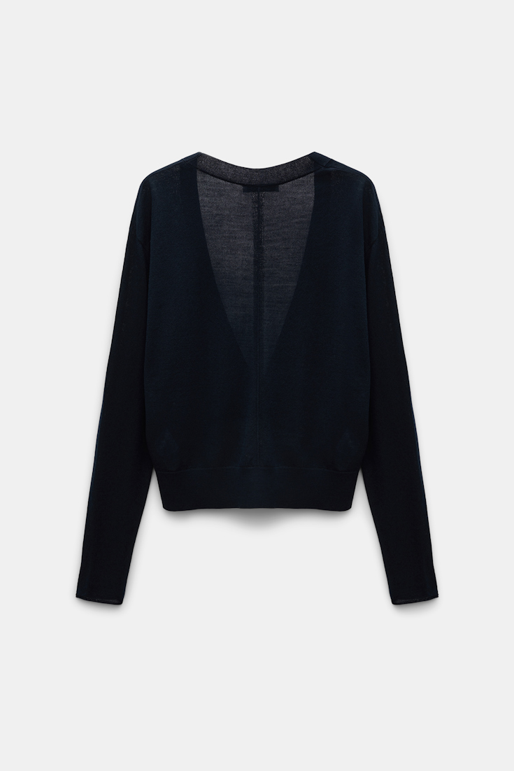 Dorothee Schumacher Cardigan mit tifem V-Ausschnitt dark navy