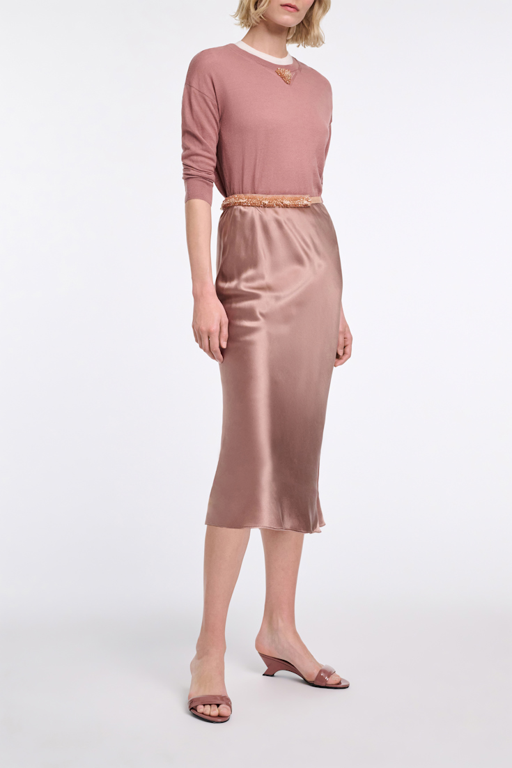 Dorothee Schumacher Rundhalspullover mit Embroidery burnt tan