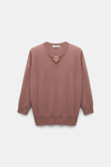 Dorothee Schumacher Rundhalspullover mit Embroidery burnt tan