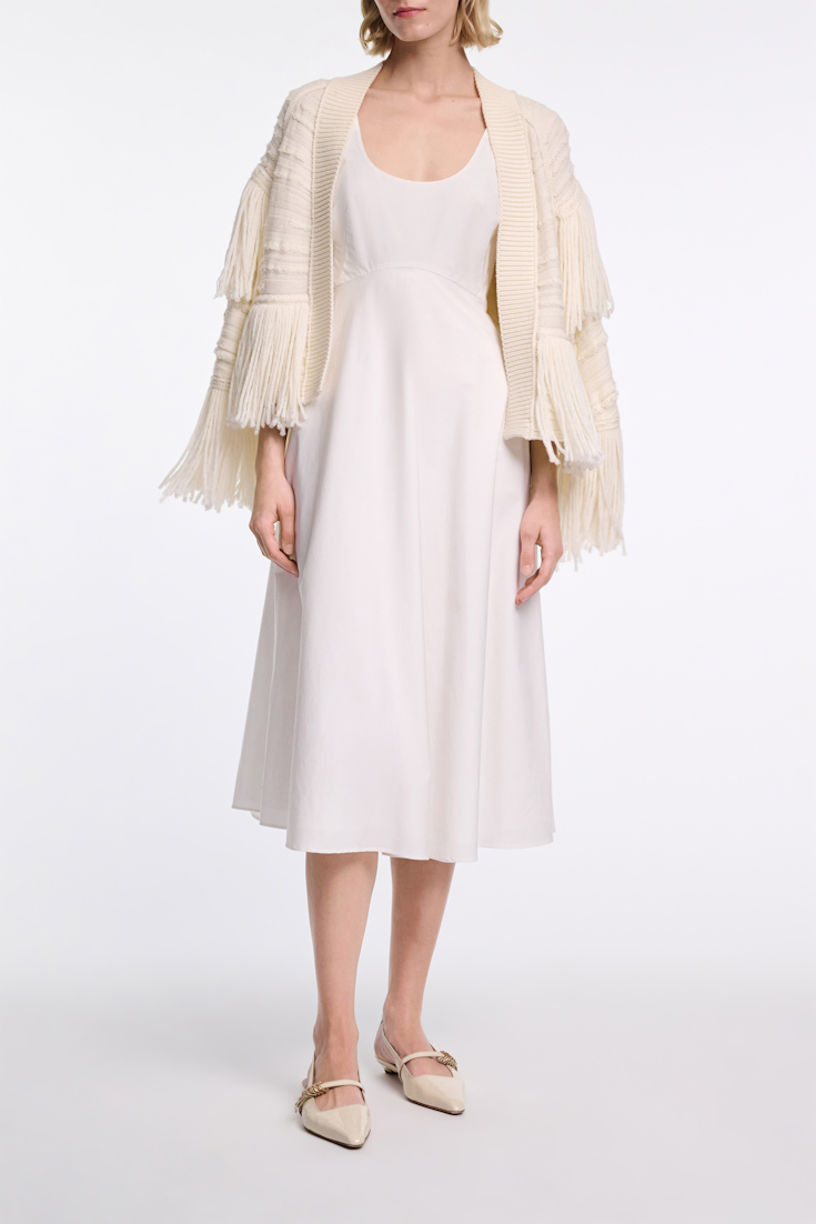Dorothee Schumacher Cape-Cardigan mit Fransen camellia white