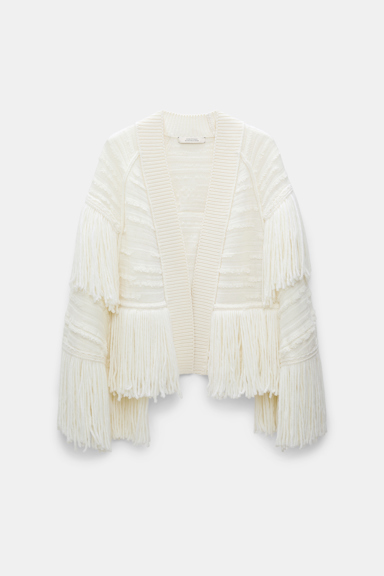 Dorothee Schumacher Cape-Cardigan mit Fransen camellia white