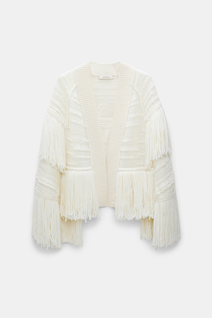 Dorothee Schumacher Cape-Cardigan mit Fransen camellia white