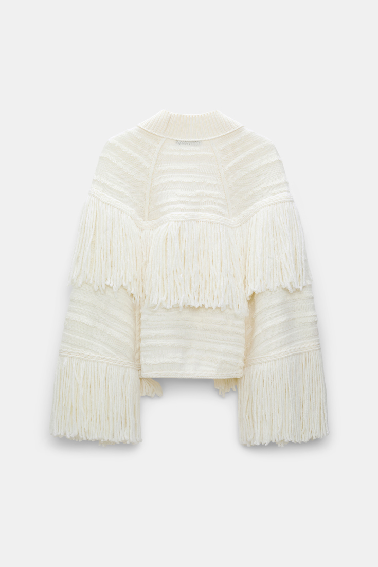 Dorothee Schumacher Cape-Cardigan mit Fransen camellia white