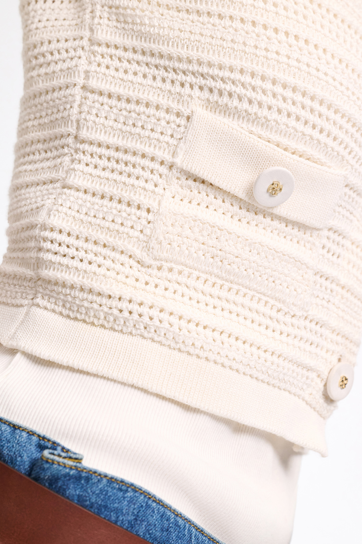 Dorothee Schumacher Verkürzte Jacke mit Pointelle-Struktur creamwhite