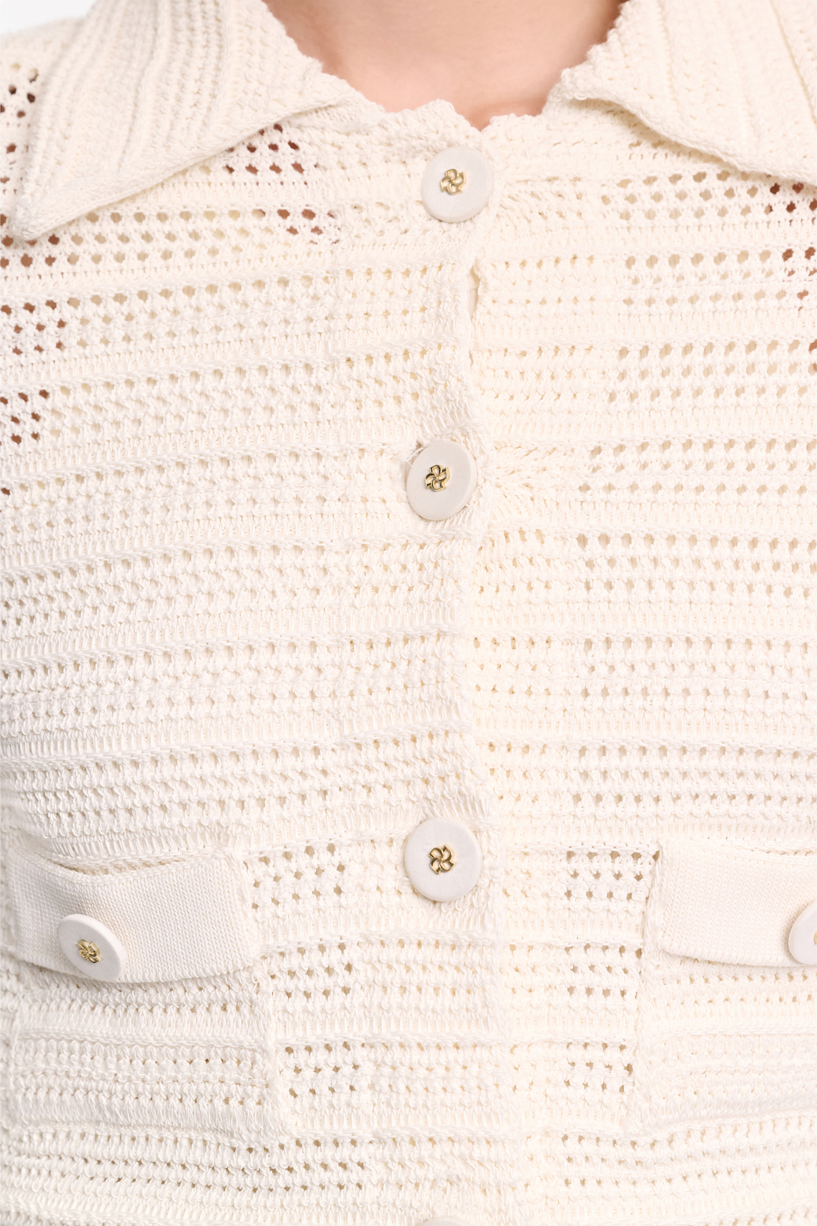 Dorothee Schumacher Verkürzte Jacke mit Pointelle-Struktur creamwhite