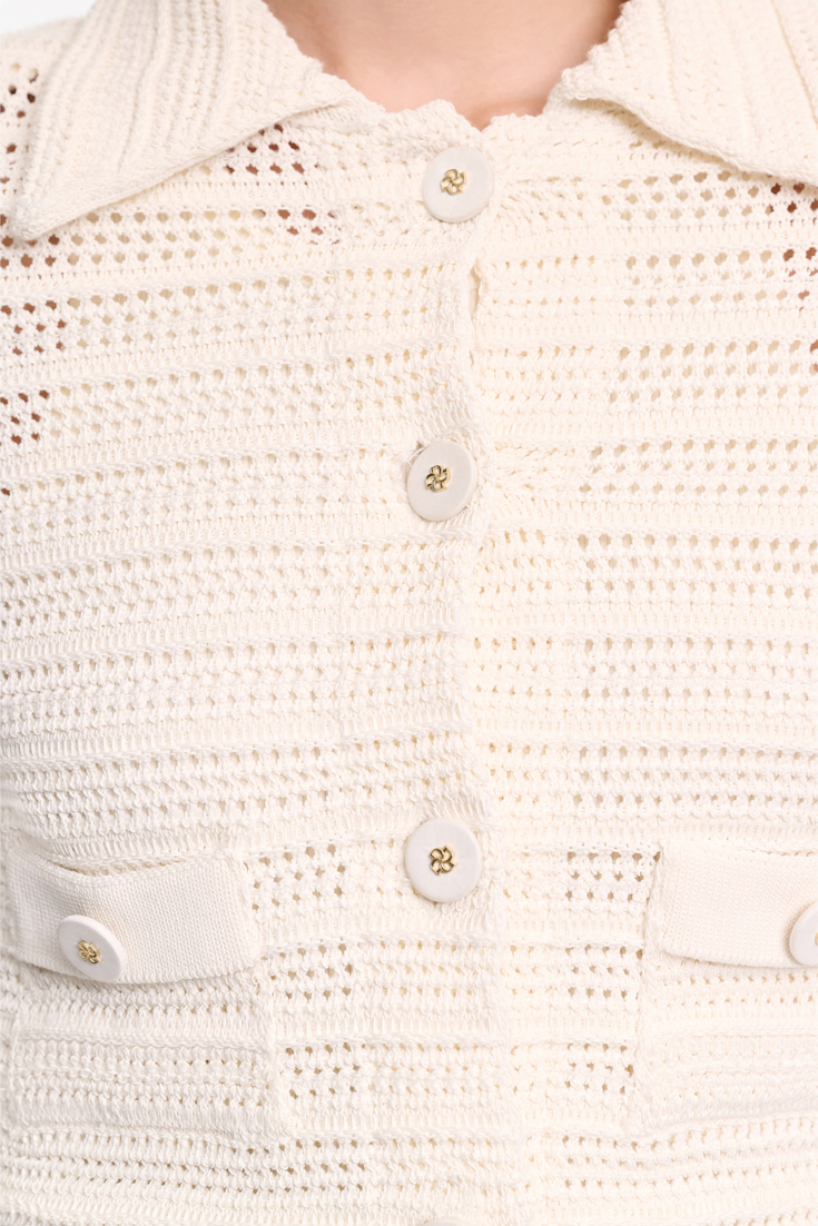 Dorothee Schumacher Verkürzte Jacke mit Pointelle-Struktur creamwhite