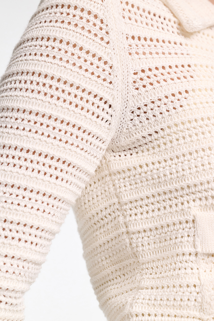 Dorothee Schumacher Verkürzte Jacke mit Pointelle-Struktur creamwhite