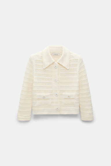 Dorothee Schumacher Verkürzte Jacke mit Pointelle-Struktur creamwhite
