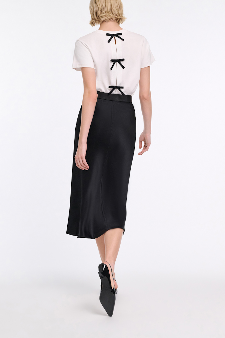 Dorothee Schumacher Rundhalsshirt mit Schleifendetails am Rücken pure white