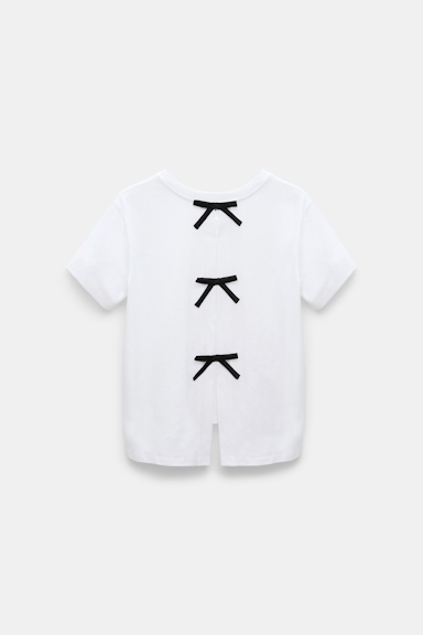 Dorothee Schumacher Rundhalsshirt mit Schleifendetails am Rücken pure white