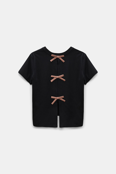 Dorothee Schumacher T-shirt with satin bows on the back pure black
