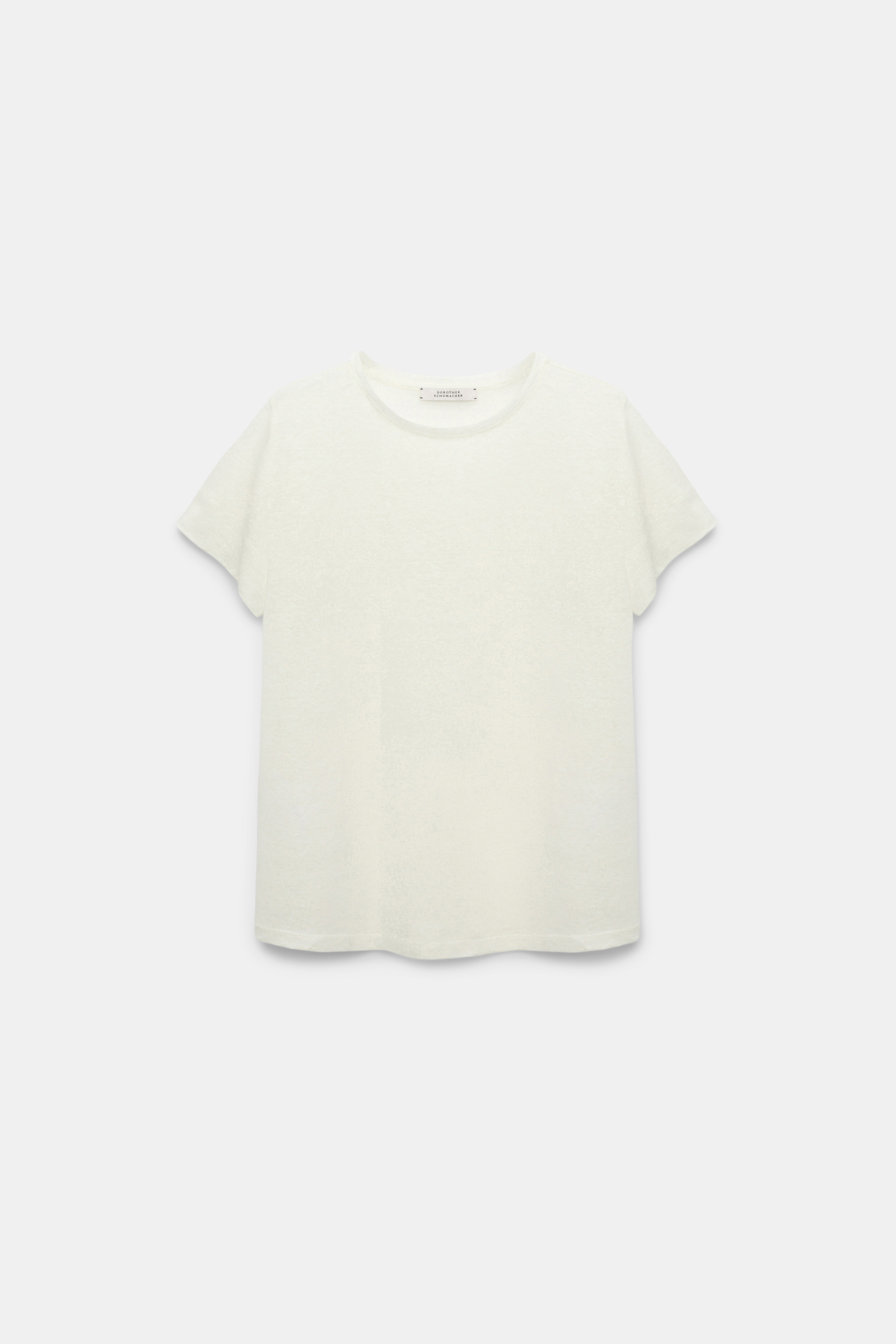 Dorothee Schumacher T-Shirt aus Hanf mit Rundhalsausschnitt camellia white