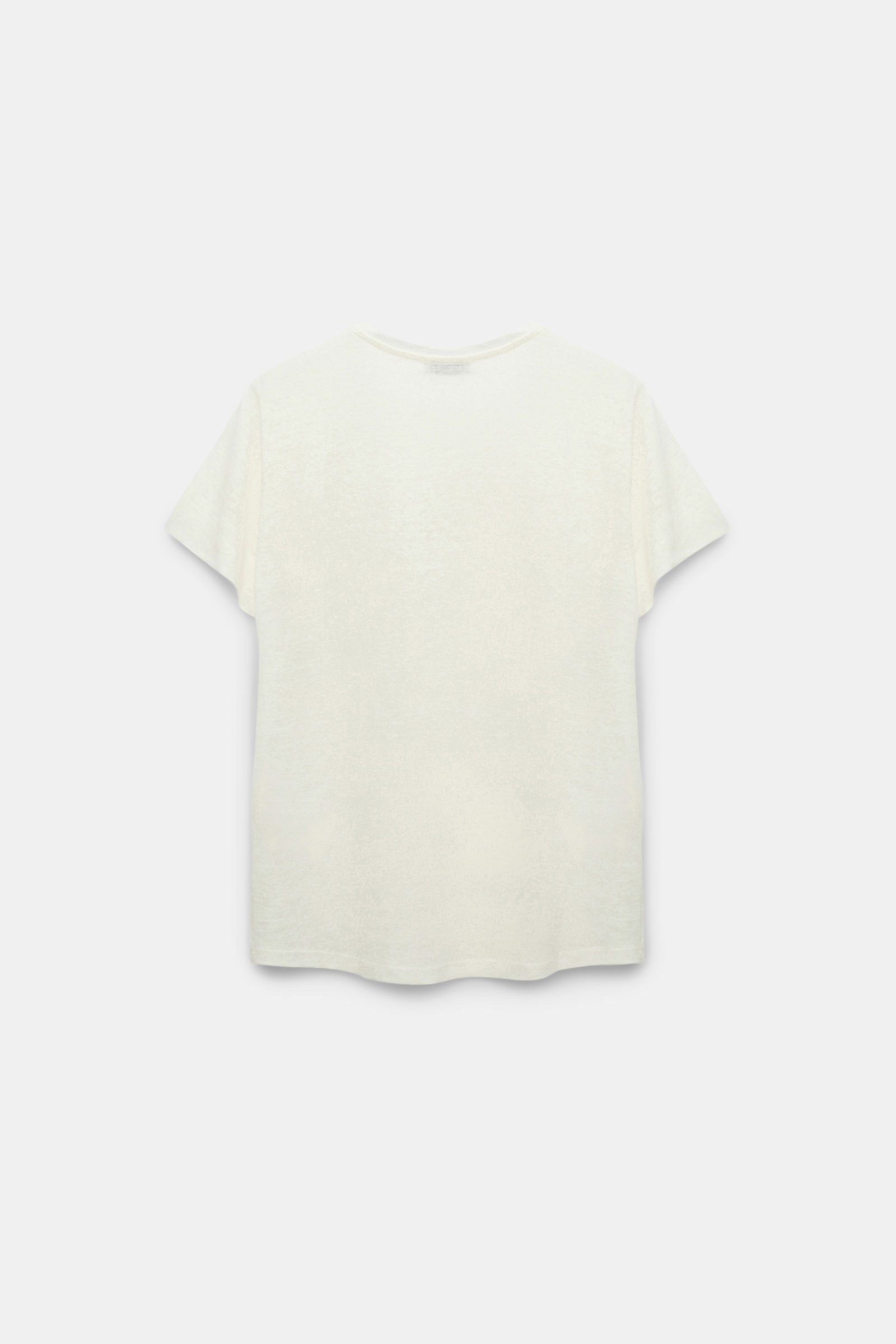 Dorothee Schumacher T-Shirt aus Hanf mit Rundhalsausschnitt camellia white