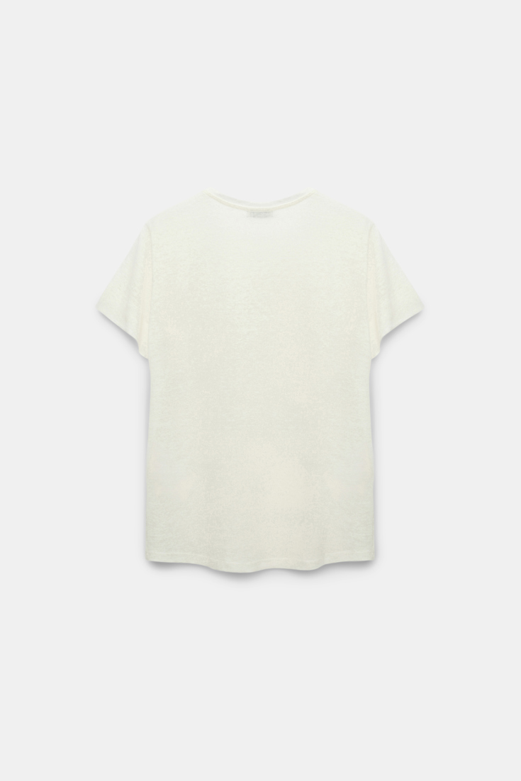 Dorothee Schumacher T-Shirt aus Hanf mit Rundhalsausschnitt camellia white