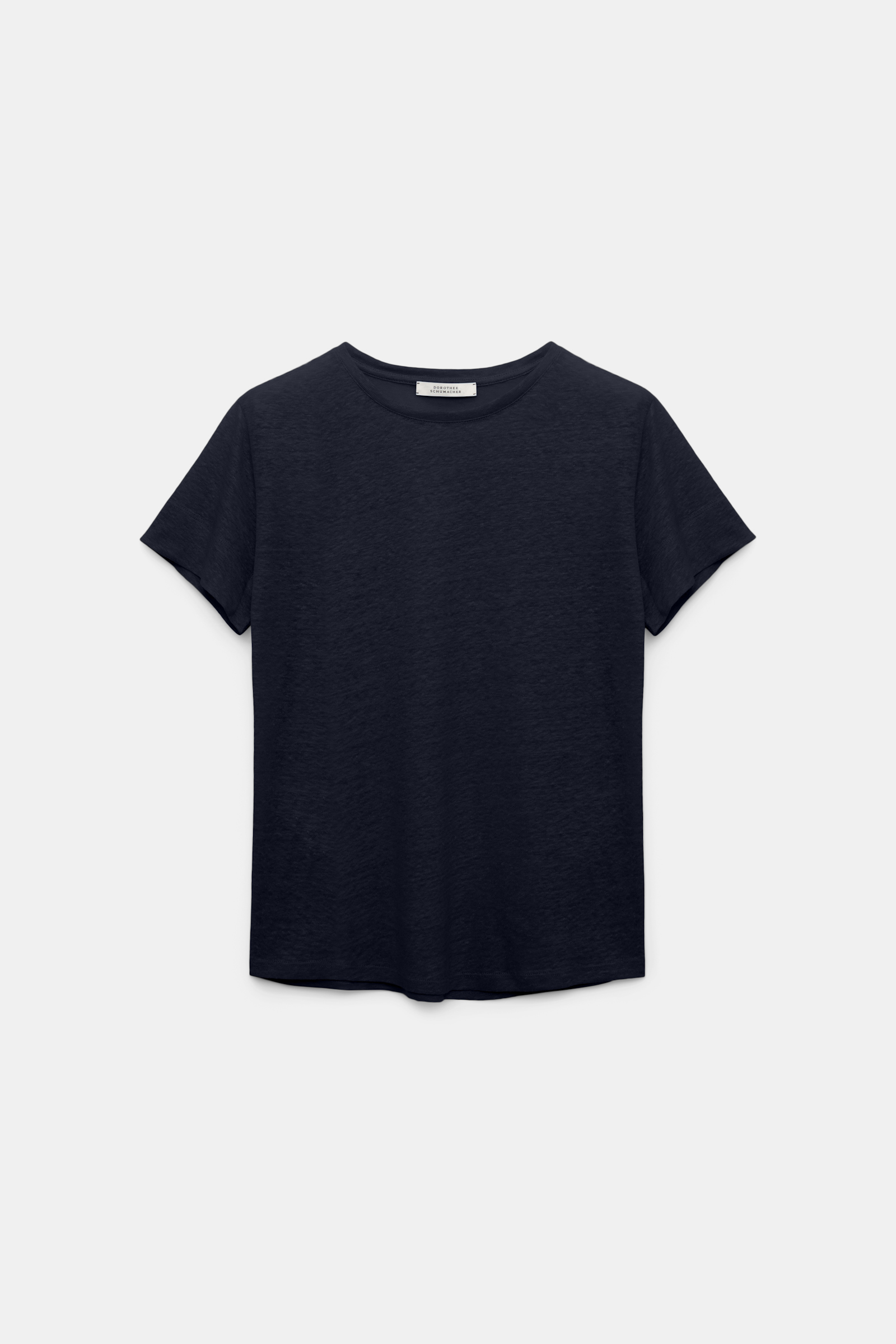 Dorothee Schumacher T-Shirt aus Hanf mit Rundhalsausschnitt dark navy