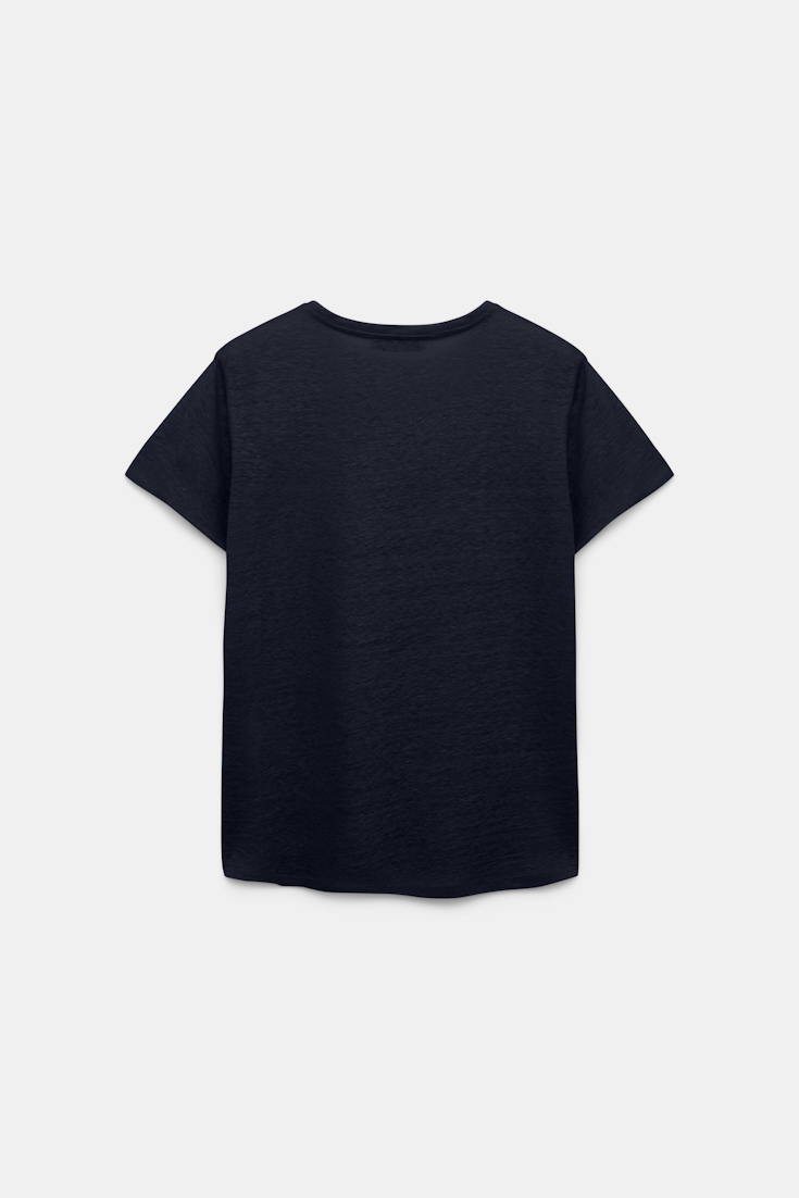 Dorothee Schumacher T-Shirt aus Hanf mit Rundhalsausschnitt dark navy