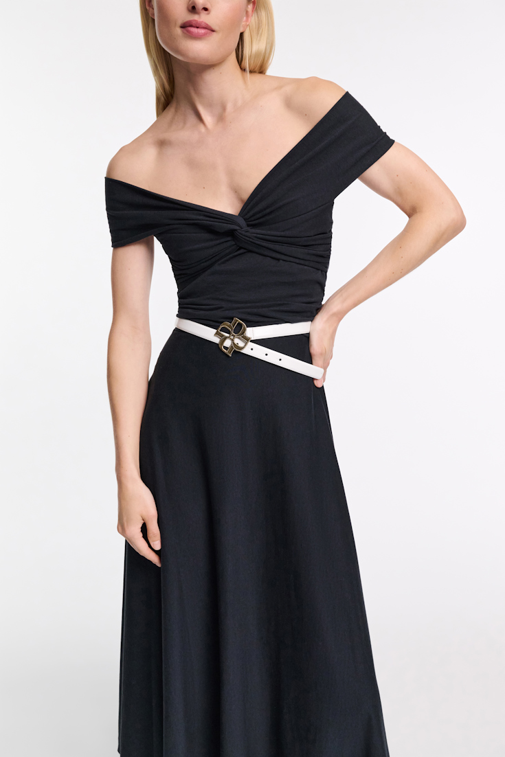 Dorothee Schumacher Kleid mit drapiertem Knotendetail dark navy