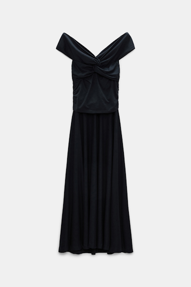 Dorothee Schumacher Kleid mit drapiertem Knotendetail dark navy