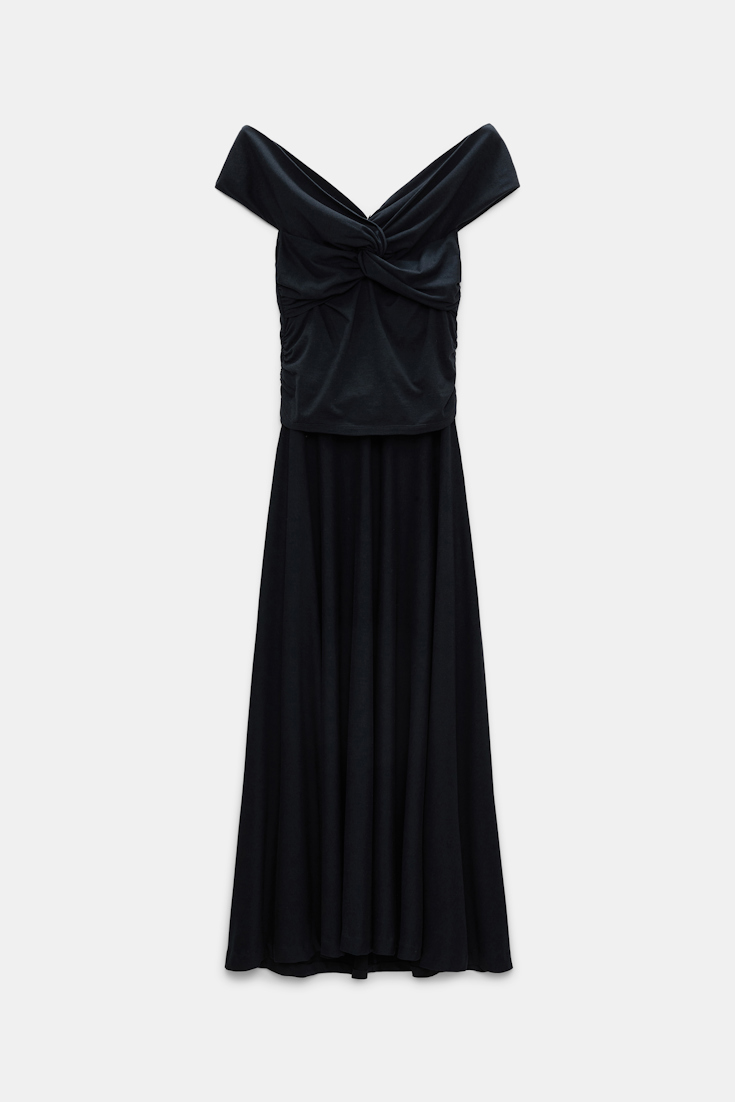 Dorothee Schumacher Kleid mit drapiertem Knotendetail dark navy