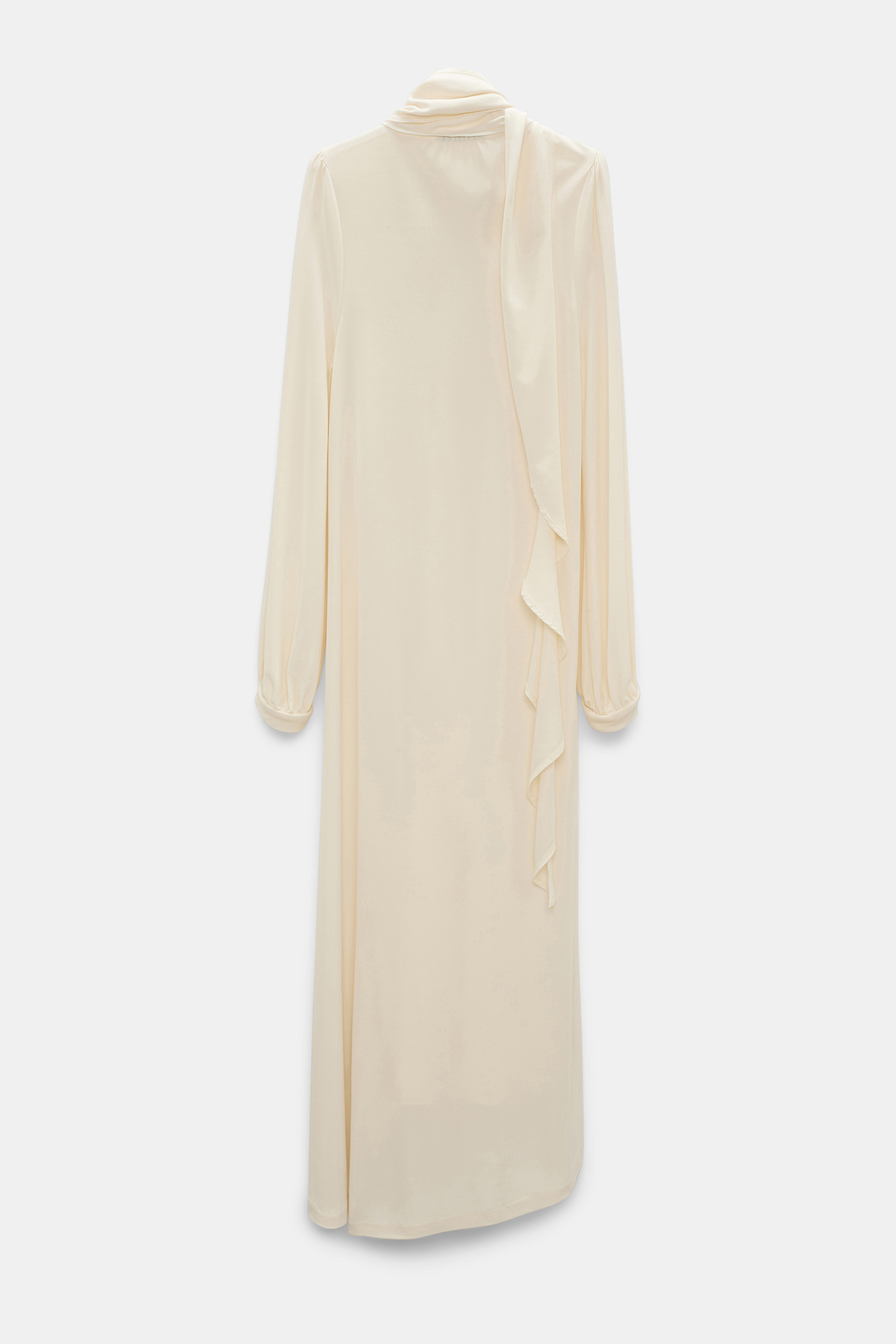 Dorothee Schumacher Kleid aus fließendem Crêpe-Jersey mit Volant eggshell