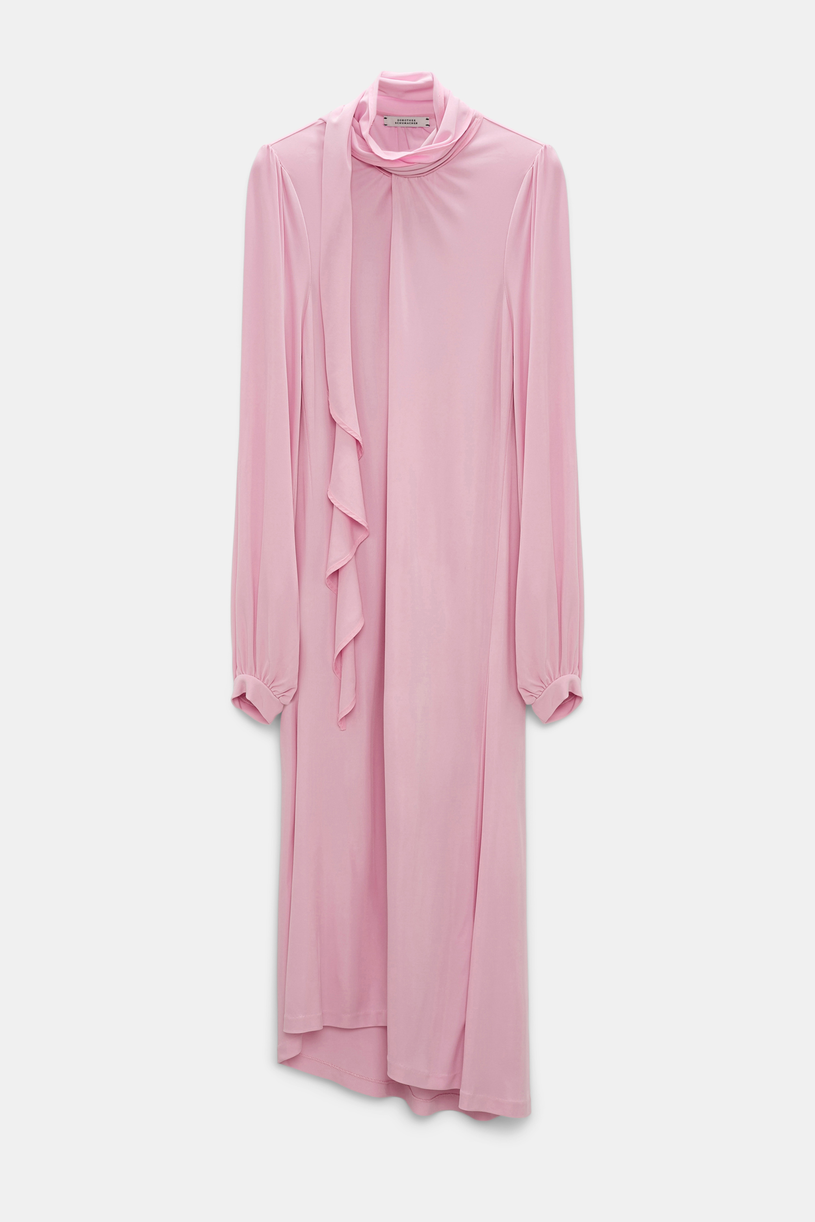 Dorothee Schumacher Kleid aus fließendem Crêpe-Jersey mit Volant candy pink