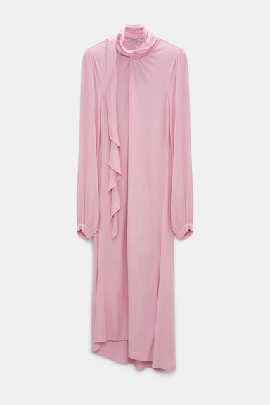Dorothee Schumacher Kleid aus fließendem Crêpe-Jersey mit Volant candy pink