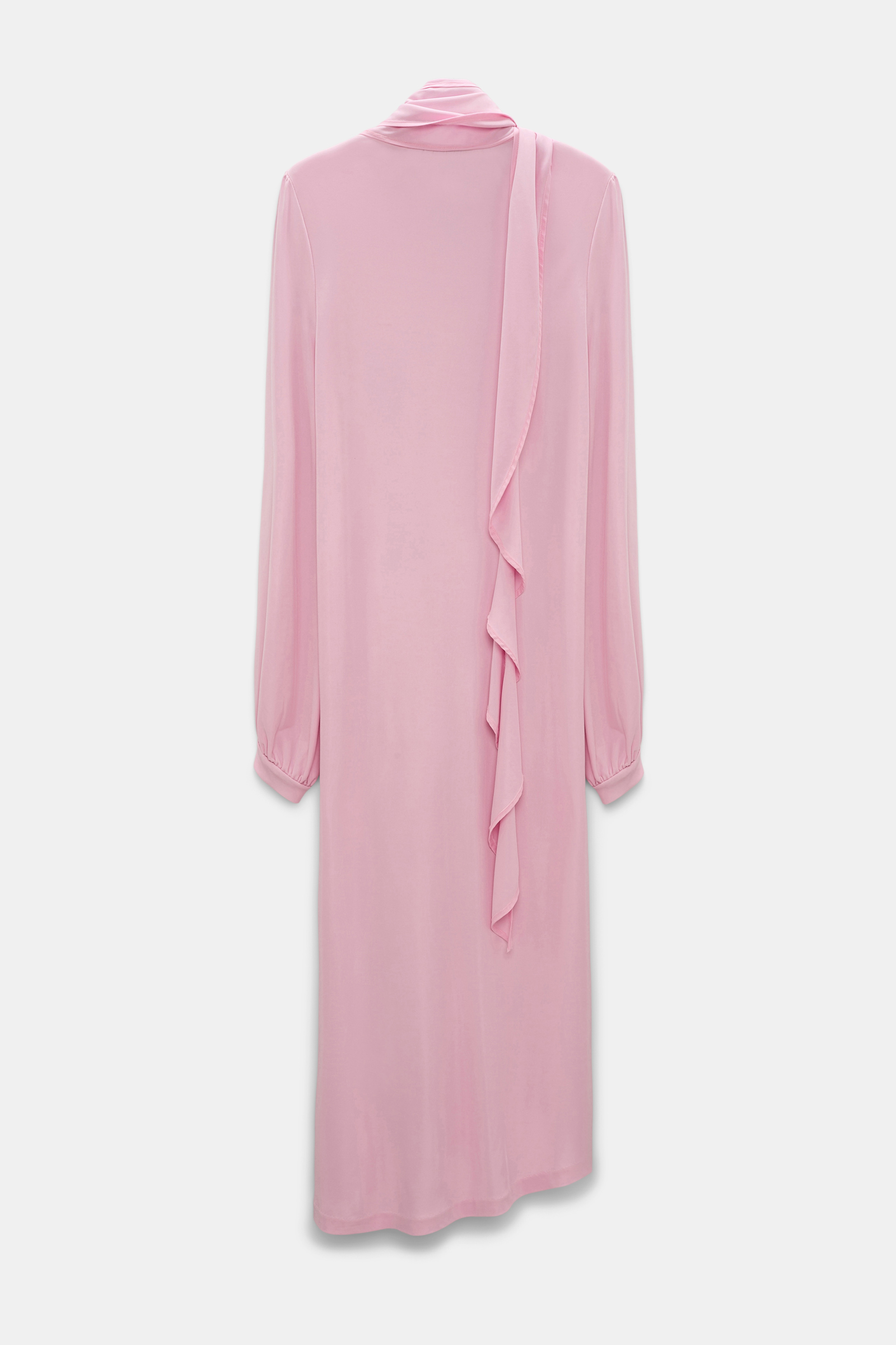 Dorothee Schumacher Kleid aus fließendem Crêpe-Jersey mit Volant candy pink
