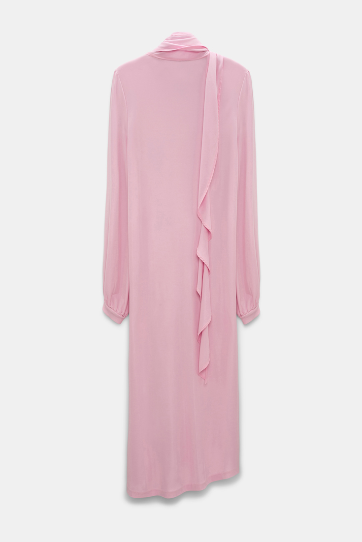 Dorothee Schumacher Kleid aus fließendem Crêpe-Jersey mit Volant candy pink