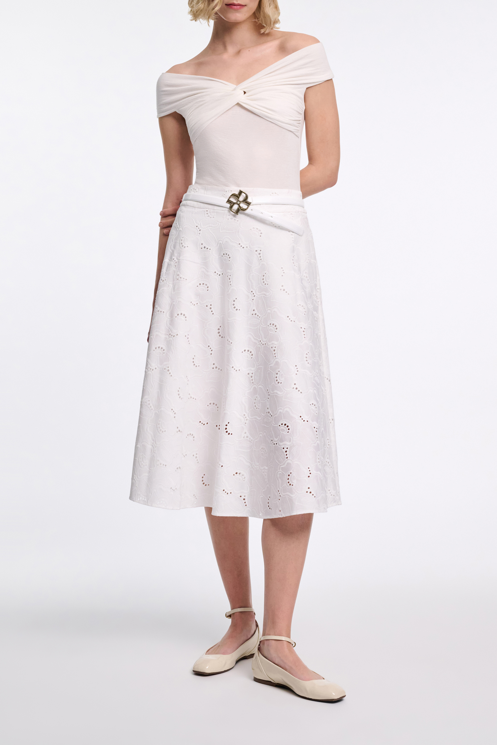 Dorothee Schumacher Drapiertes Top mit Knoten-Detail eggshell