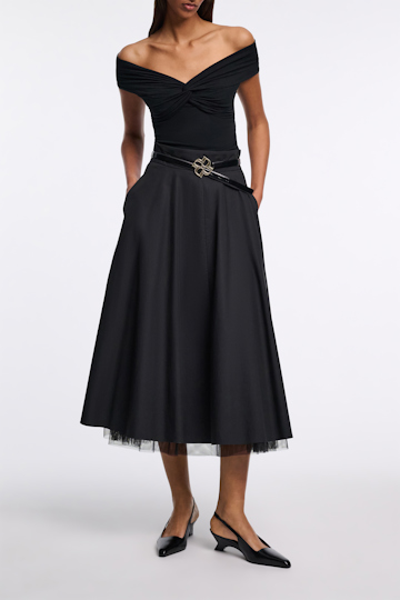 Dorothee Schumacher Drapiertes Top mit Knoten-Detail pure black