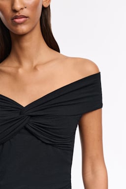 Dorothee Schumacher Drapiertes Top mit Knoten-Detail pure black