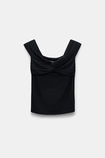 Dorothee Schumacher Drapiertes Top mit Knoten-Detail pure black