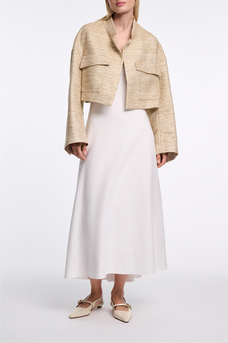 Dorothee Schumacher Maxikleid in Ripp-Optik pure white