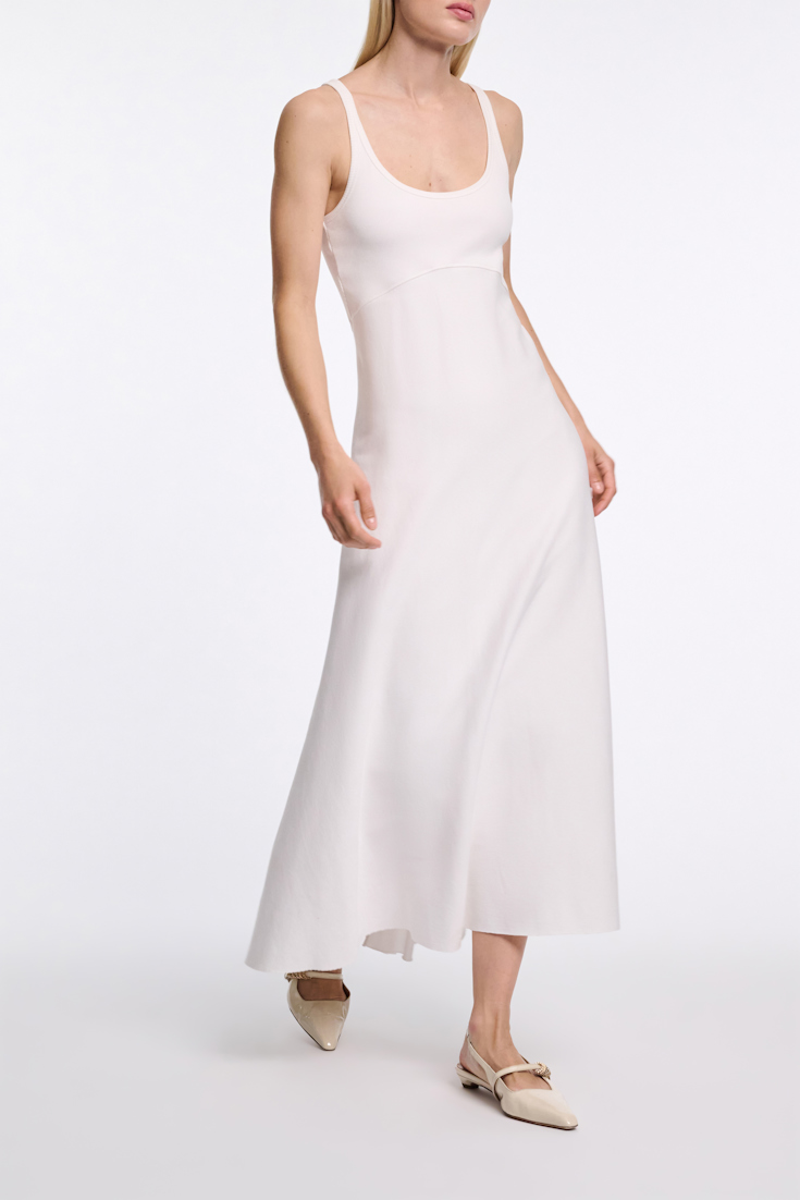 Dorothee Schumacher Maxikleid in Ripp-Optik pure white