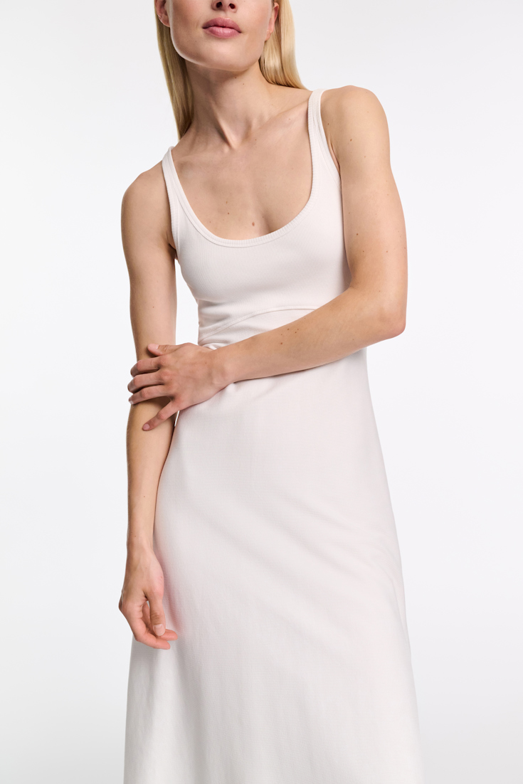 Dorothee Schumacher Maxikleid in Ripp-Optik pure white