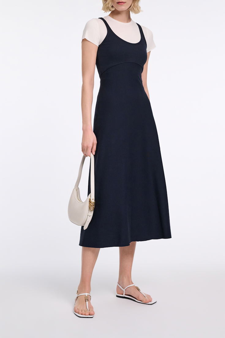 Dorothee Schumacher Fit and flare maxi dress dark navy