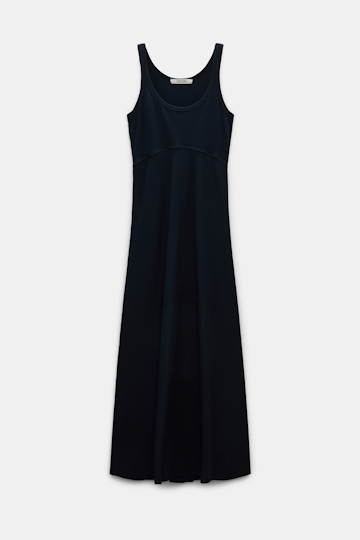 Dorothee Schumacher Maxikleid in Ripp-Optik dark navy