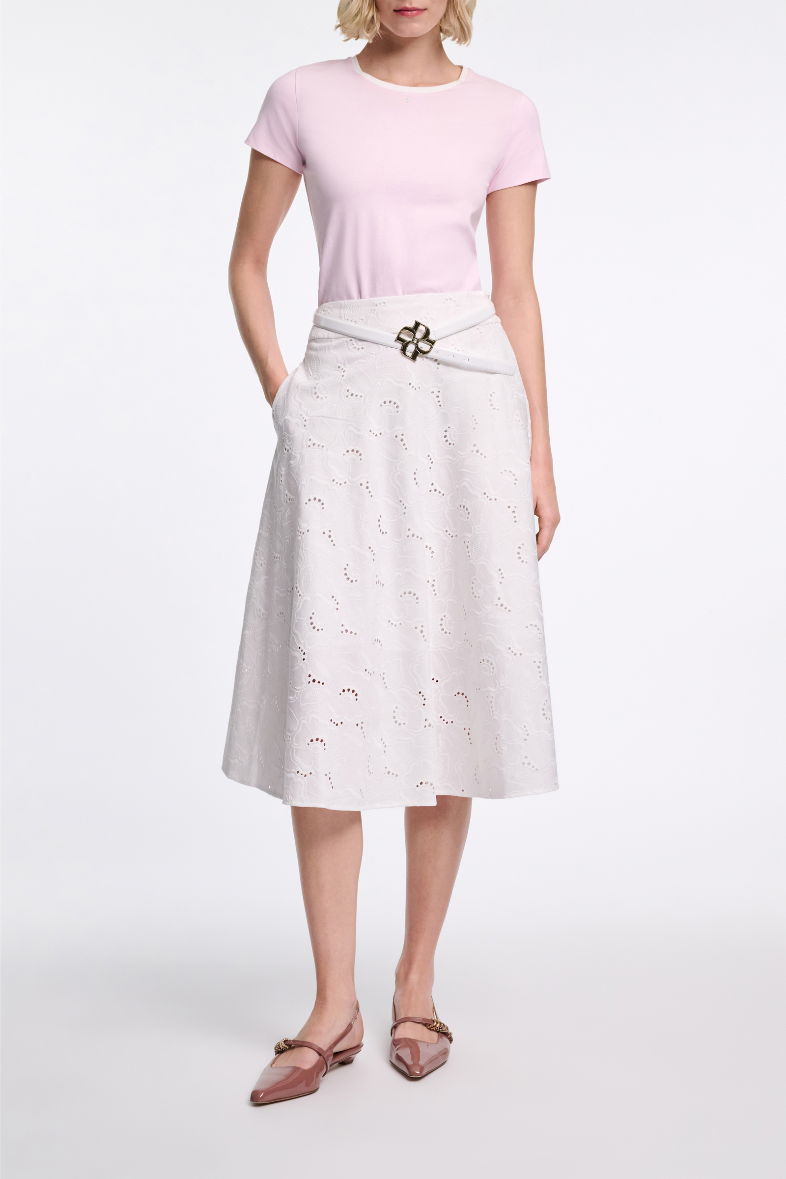 Dorothee Schumacher Rundhalsshirt mit kontrastierendem Bündchen und D-Rose Detail shadow candy
