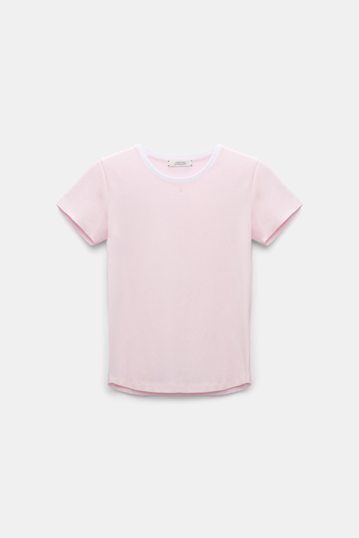 Dorothee Schumacher Rundhalsshirt mit kontrastierendem Bündchen und D-Rose Detail shadow candy