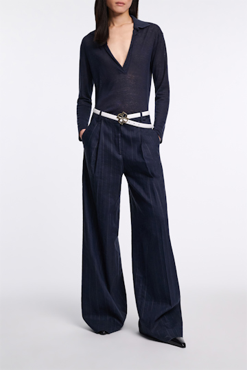 Dorothee Schumacher Pinstripe Hose mit Bundfalten blue night