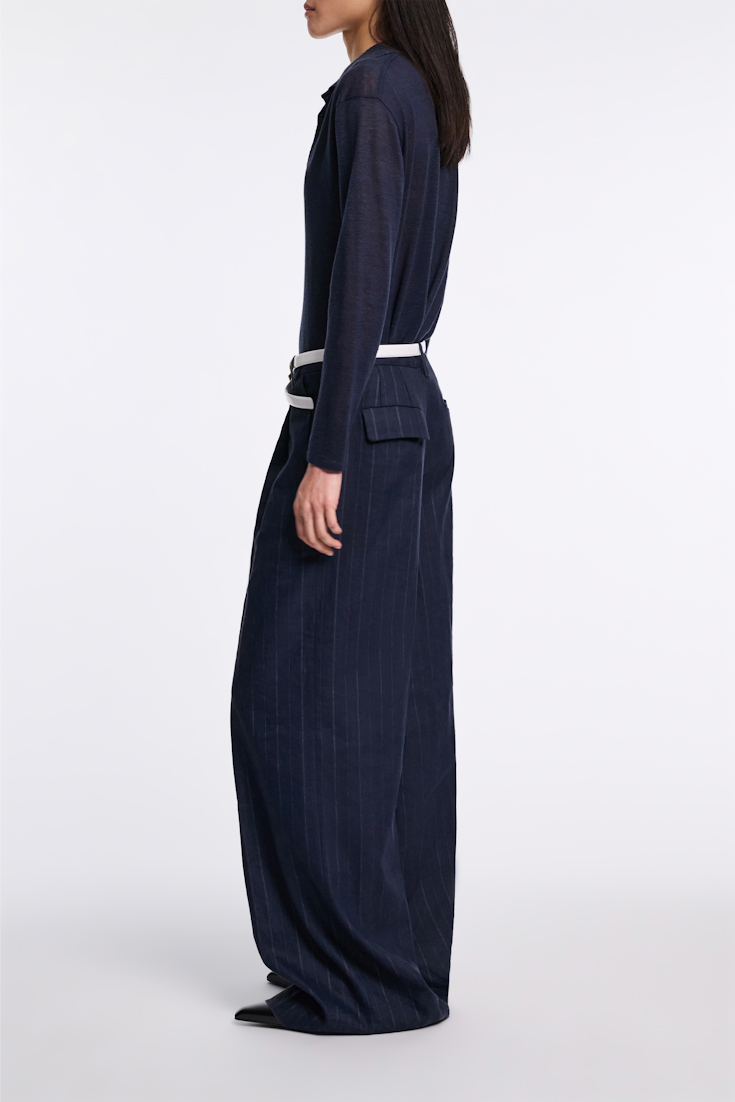 Dorothee Schumacher Pinstripe Hose mit Bundfalten blue night