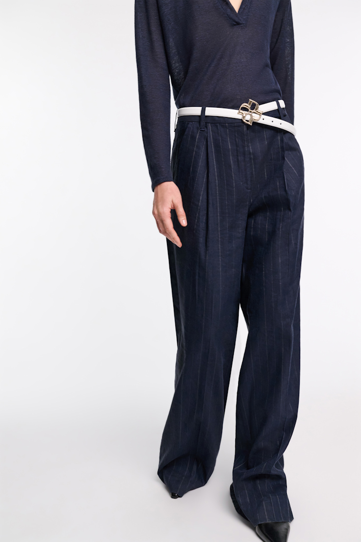 Dorothee Schumacher Pinstripe Hose mit Bundfalten blue night