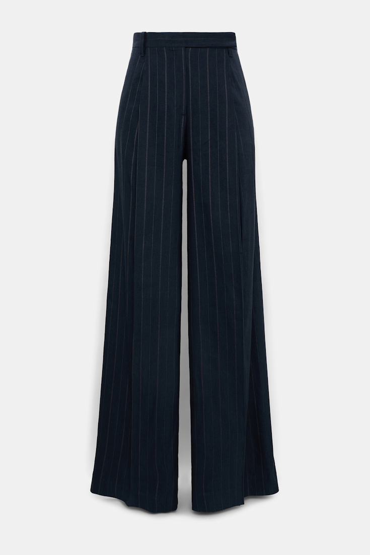 Dorothee Schumacher Pinstripe Hose mit Bundfalten blue night
