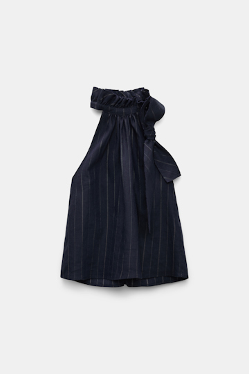 Dorothee Schumacher Pinstripe Top mit Schleifen-Detail blue night