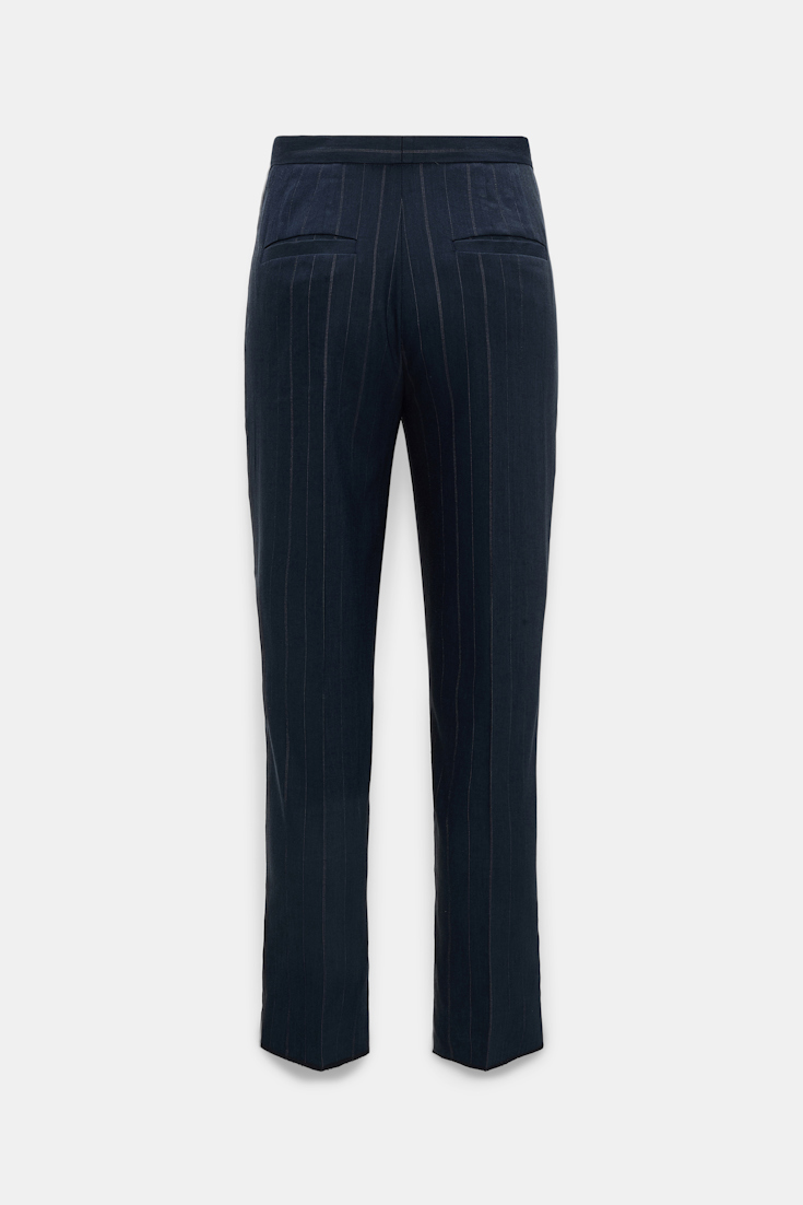 Dorothee Schumacher Schmale Pinstripe Hose mit Bügelfalte blue night